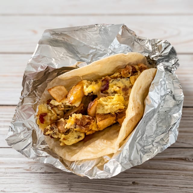 Sausage Egg and Cheese Taco.